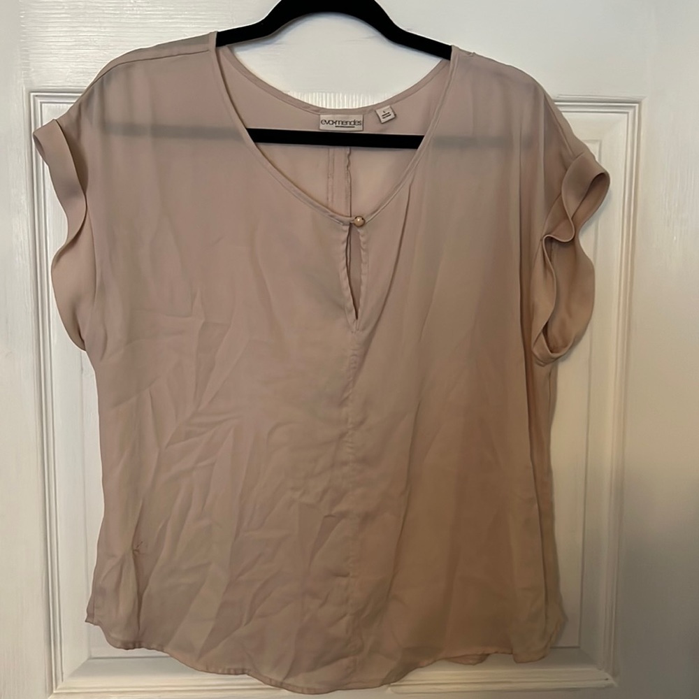 New York & Co Eva Mendez blouse in nude